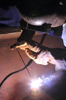 Welder in a factory