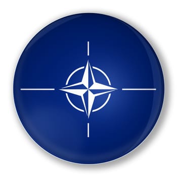 Illustration of a badge with flag of North Atlantic Treaty Organization NATO