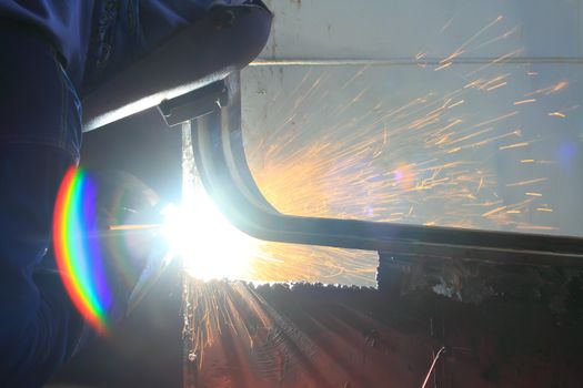 Welder in a factory