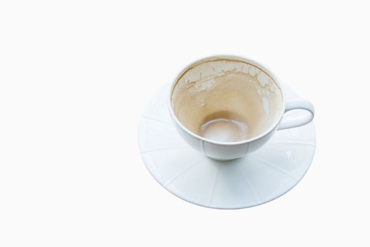 Empty coffee cup on white background 