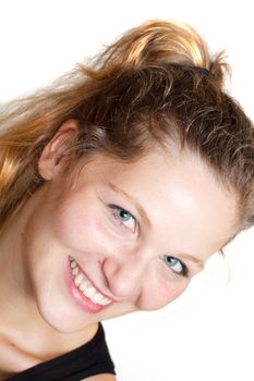 smiling girl isolated on white background