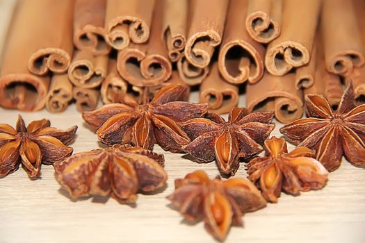 Image of still life with anise and cinnamon