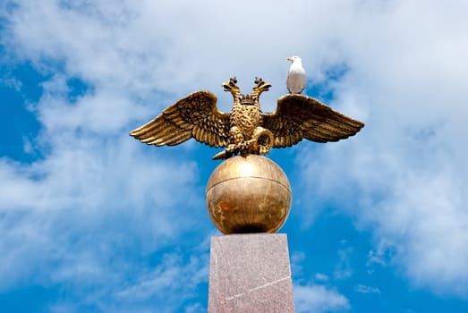 Double-headed eagle on the central square of Helsinki.