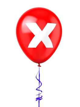 3D rendered Balloon with Cancel Sign.