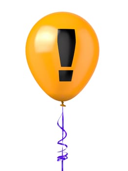 3D rendered Balloon with warning symbol.