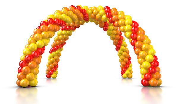 Arch Balloons rendered on White background.