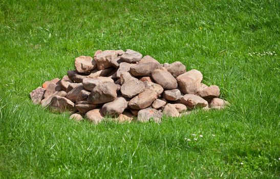 Pile of stones, cleaned off the field