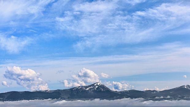 Panorama - a mountain range, the Carpathians