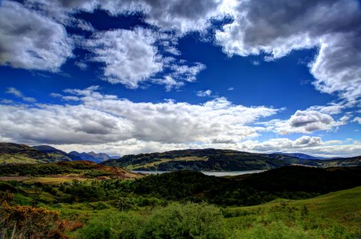 Loch Duich within th Scottish highlands in summer time
