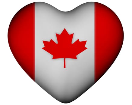 Illustration of heart with flag of Canada