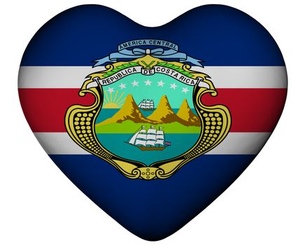 Illustration of heart with flag of Costa Rica