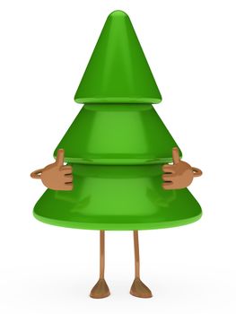 green christmas tree figure take thumbs up