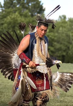 OTTAWA, CANADA - JUNE 16: Unidentified indian dances in full dress at the PowWow festival at Dows lake in Ottawa Canada on  June 16, 2007.
Photo: Michel Loiselle / yaymicro.com.