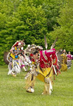 OTTAWA, CANADA - MAY 28: Unidentified aboriginal men and women dancers in full dress and head regalia during the Powwow festival at Ottawa Municipal Campground in Ottawa Canada on May 28, 2011.
Photo: Michel Loiselle / yaymicro.com.
