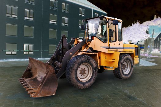 large bulldozer at the construction site in germany