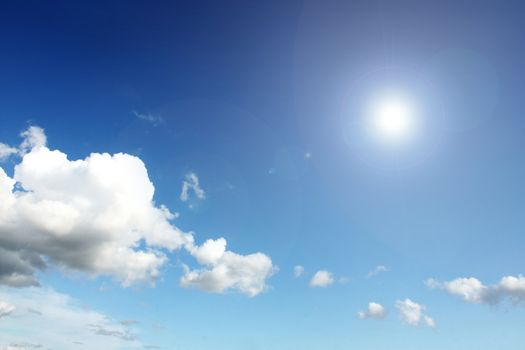 white clouds on blue sky in season