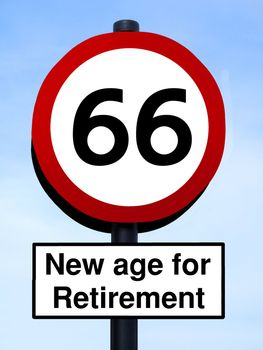 New age for retirement roadsign with 66