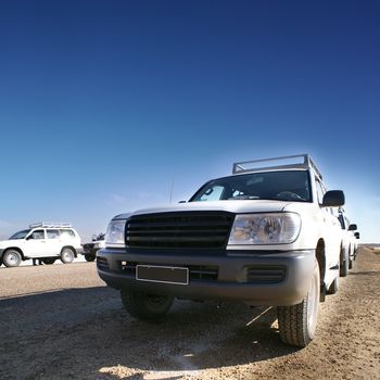 travel by jeep over by desert africa