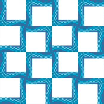 Seamless pattern of little square frames with wavy lines 