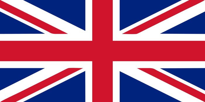 Flag of the UK aka Union Jack - isolated vector illustration