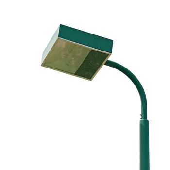 green stadium lamp post isolated on white background
