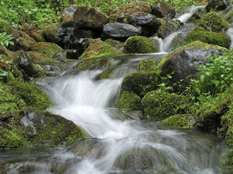Beautiful landscape of mountain stream