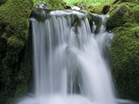 Beautiful landscape of mountain waterfall