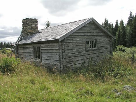 Old traditional wooden cabin in Sweden 