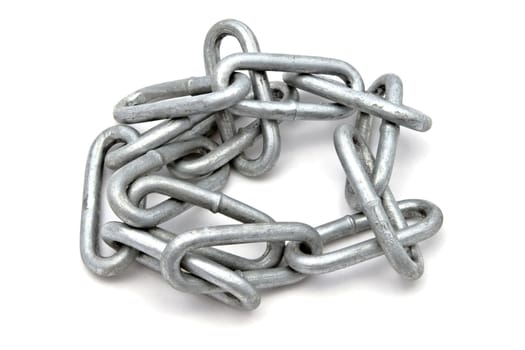 Chains icloseup on white background 
