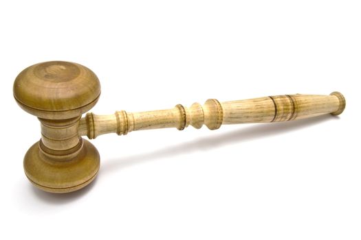 A gavel isolated on white background 
