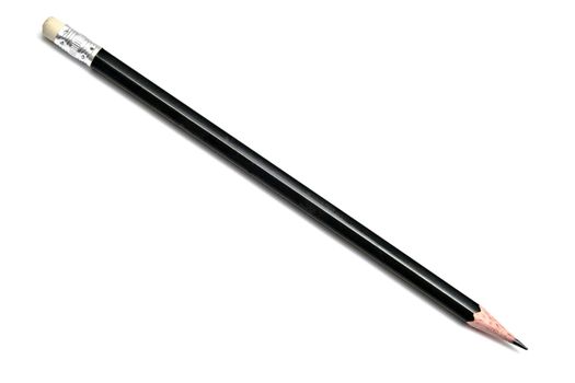 Black pencil isolated on white background 
