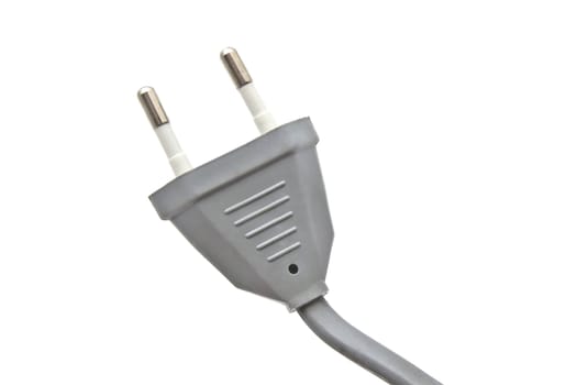 Gray electric plug isolated on white background 
