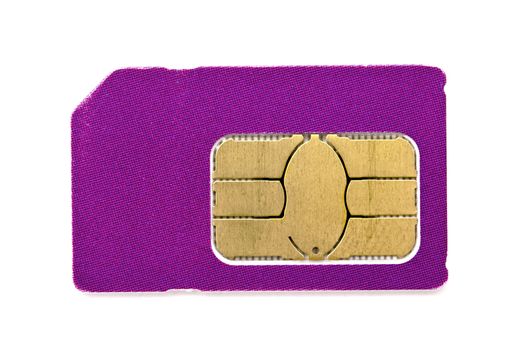 Sim card for mobile phone isolated on white background 