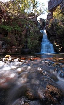 Ardessie falls in the beautiful scotish highlands in high dynamic range