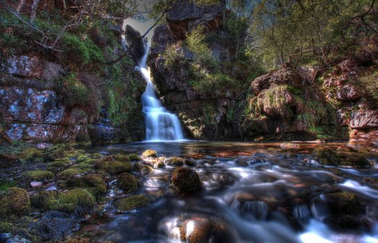 Ardessie falls in the beautiful scotish highlands in high dynamic range