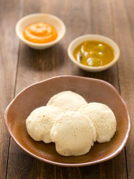 close up of a traditional indian idli breakfast