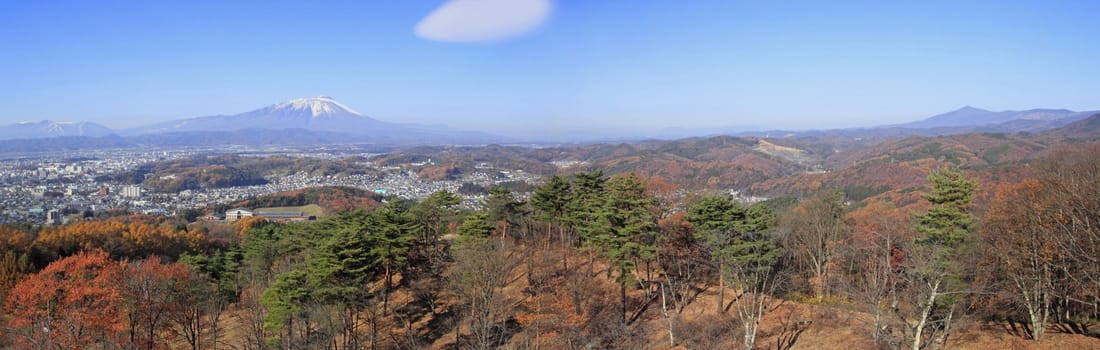 mountain and blue sky  in Iwate Morioka city