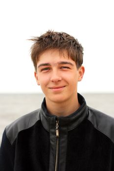 nice teenager portrait on the sea background