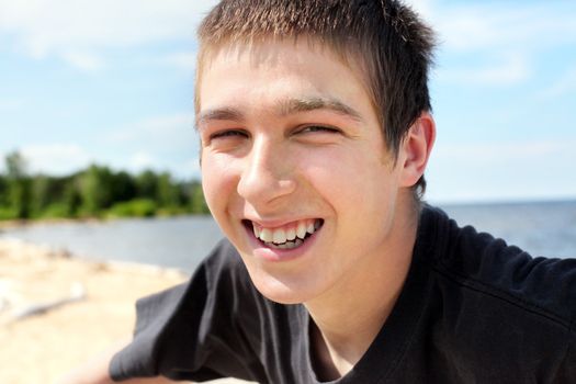 happy and smiling teenager portrait outdoor