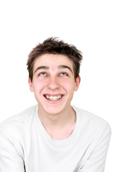 cheerful young man portrait isolated on the white background