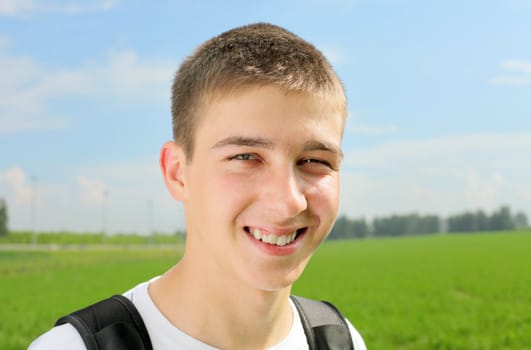 happy and smiling teenager portrait outdoor