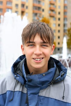 teenager portrait in the coat outdoor