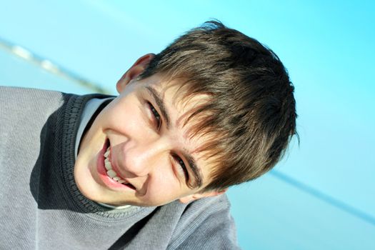 happy teenager portrait at the seaside