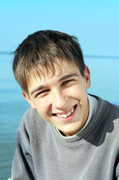 happy teenager portrait at the seaside