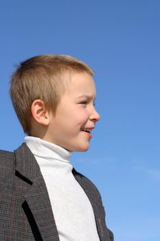 portrait of the smiling child boy outdoor