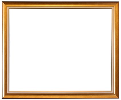 gold picture frame, isolated with clipping path white background.