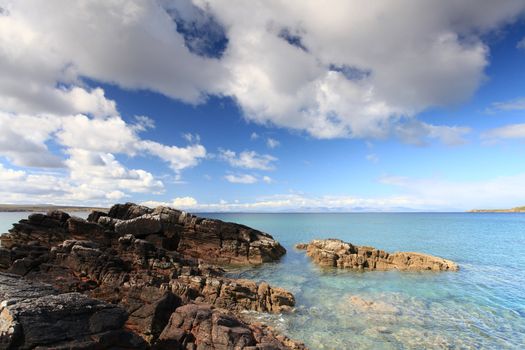 Beach on Gailoch peninsular over looking isle of skye