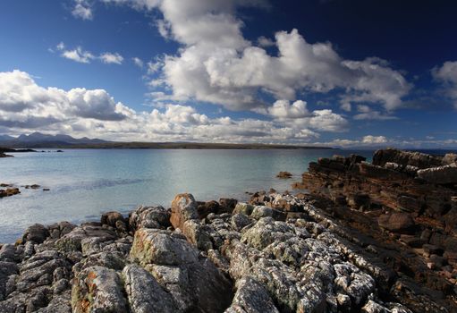 Beach on Gailoch peninsular over looking isle of skye