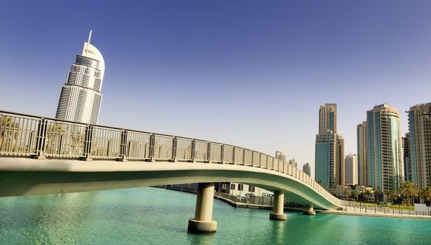 footbridge and architecture in dubai city, United arab Emirates