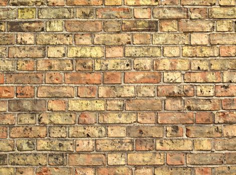 Yellow brickwork as a grunge wallpaper background